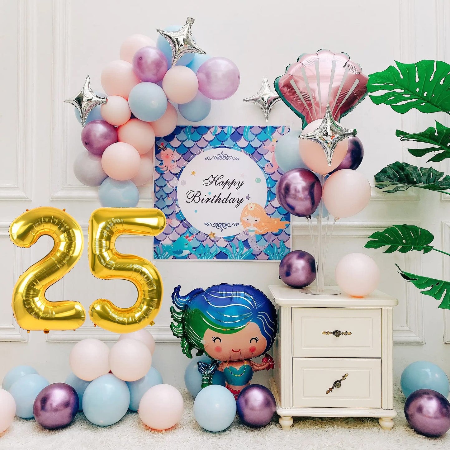 Smlpuame 40 Inch Number Balloon 0-9 Gold Large Number 25 Balloons,Digital Balloons For Birthday Party Celebration Decorations Su