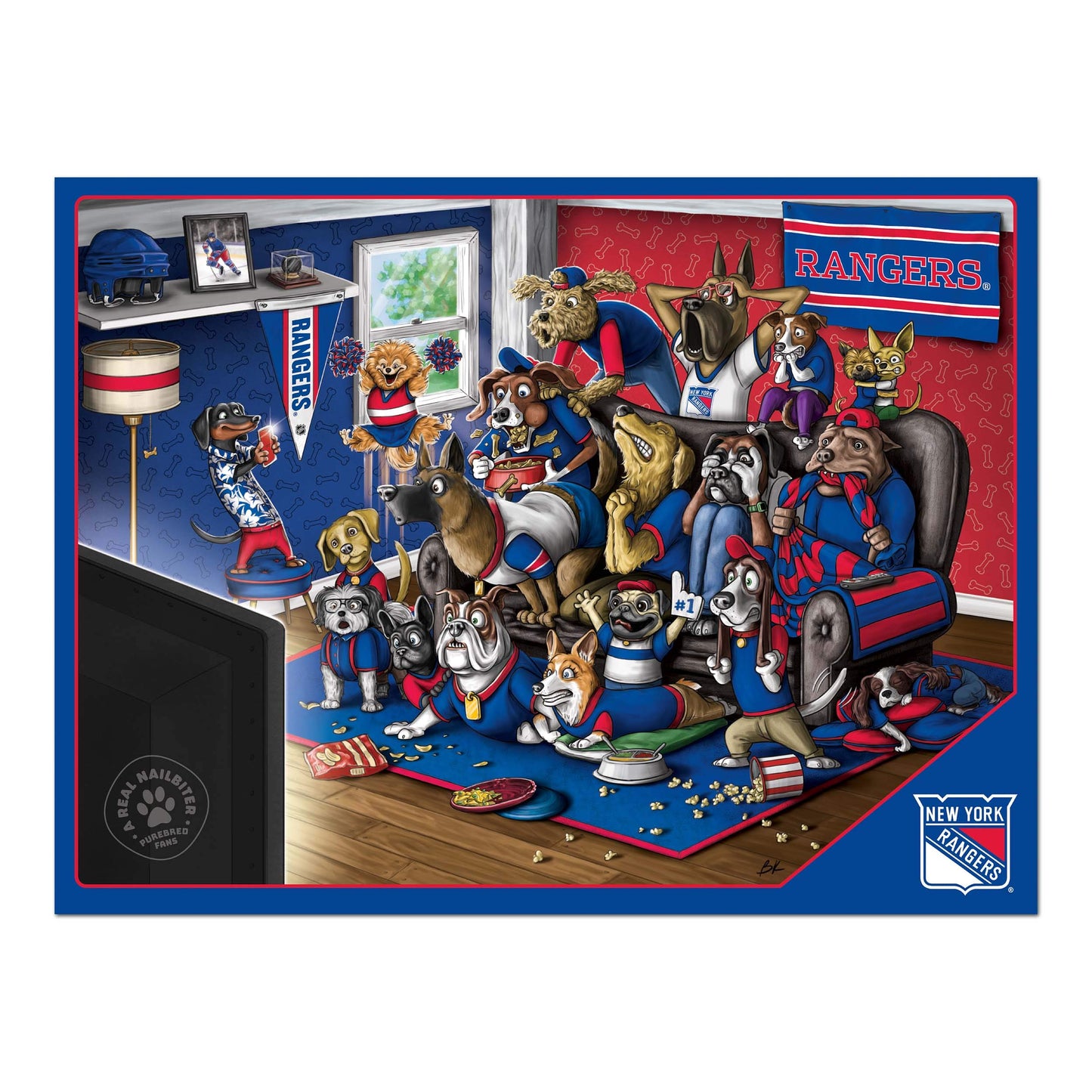 YouTheFan NHL New York Rangers 500 Piece Puzzle, Team Colors, Cardboard, Model 2502656