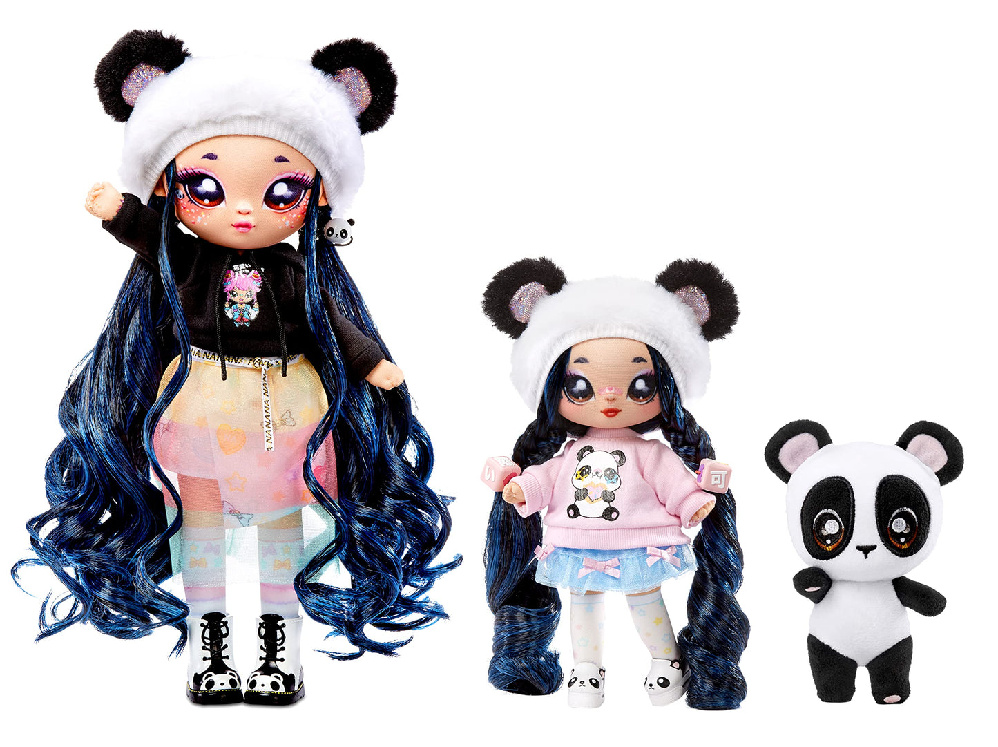 Na! Na! Surprise Family Soft Doll Set With 2 Fashion Dolls And 1 Pet Panda Features 12 Accessories, Long Hair Dolls In Removable Fashions And Accessories With Adorable Plush Pet Panda