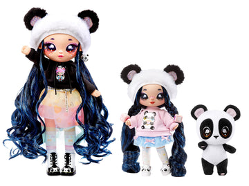 Na! Na! Surprise Family Soft Doll Set With 2 Fashion Dolls And 1 Pet Panda Features 12 Accessories, Long Hair Dolls In Removable Fashions And Accessories With Adorable Plush Pet Panda