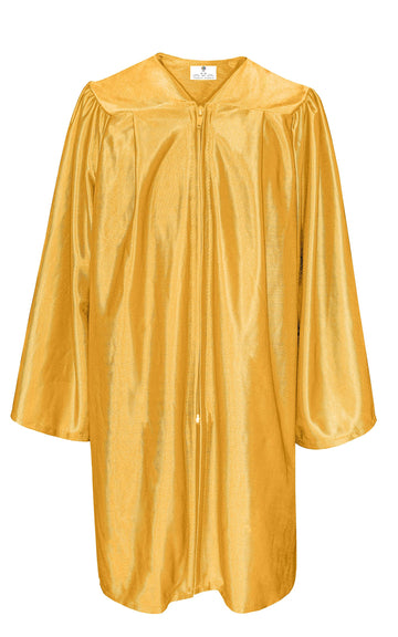 GradPlaza Shiny Choir Robe Kindergarten Preschool Graduation Gown Shiny Graduation Gown for Kids Gold Size 36