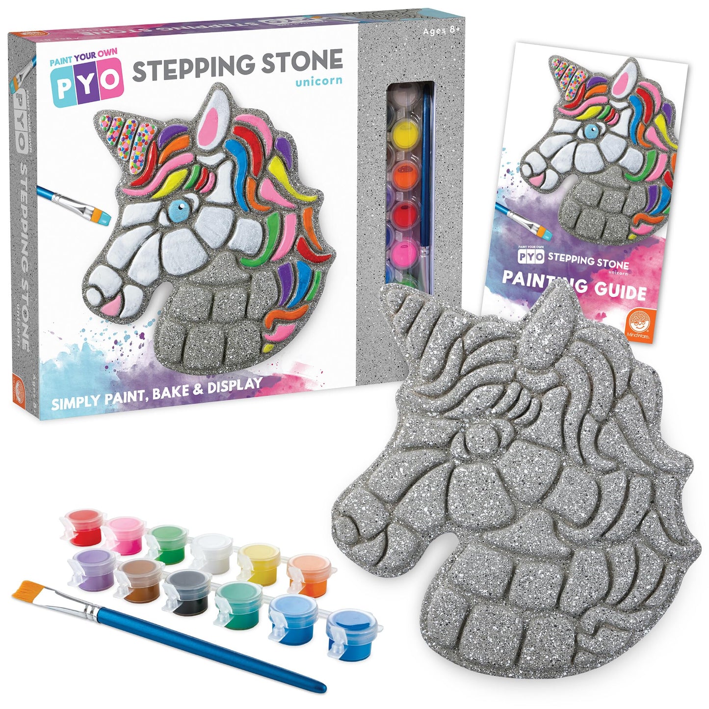 MindWare 13818689 PYO Paint Your Own Unicorn Stepping, Natural Stone, 10    x 9   