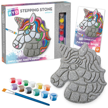 MindWare 13818689 PYO Paint Your Own Unicorn Stepping, Natural Stone, 10    x 9   