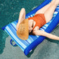 Big Joe Kona No Inflation Needed Pool Lounger With Headrest, Blurred Blue Double Sided Mesh, 5.5Ft Big