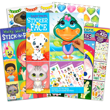 Make a Face Sticker Books for Girls Kids Toddlers - Set of 3 Sticker Face Activity Books with Over 90 Faces and 750 Stickers Tot