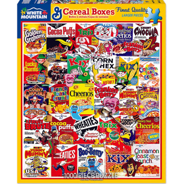 White Mountain Puzzles Cereal Boxes 1000 Piece Jigsaw Puzzle - White, Fun Family Activity, Perfect Gift for Puzzle Lovers