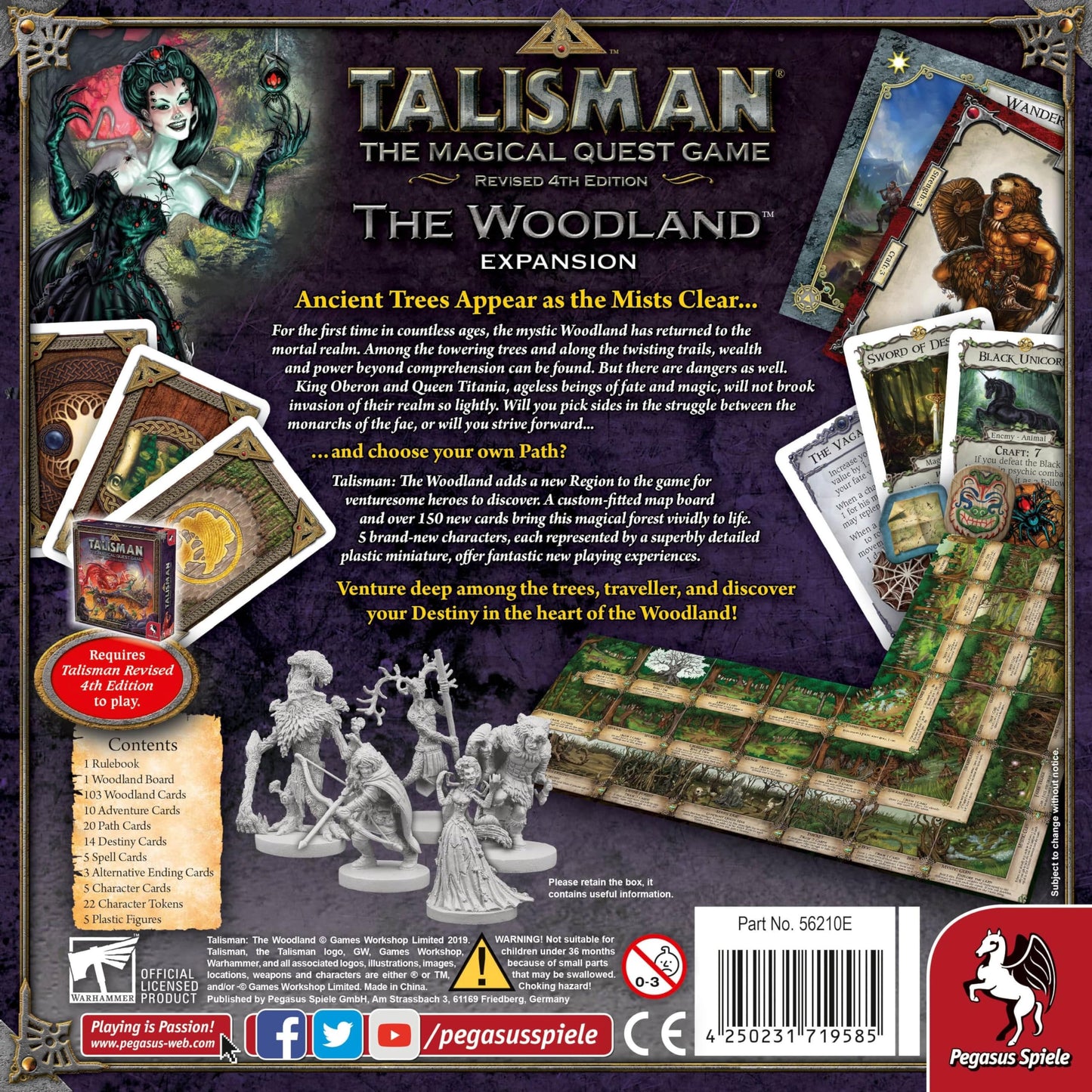 Pegasus Spiele Talisman: The Woodland Board Game - Green, One Size, Cardboard, Model 56210E