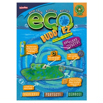Ecobuddiez - Spotted Ray From Deluxebase. 12 Inch Spotted Ray Plush Toy. Eco Friendly Child Safe Stingray Stuffed Animal Made From Recycled Plastic Bottles.