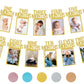 Partyhooman 1St Birthday Photo Banner For Baby From Newborn To 12 Months, First Birthday Decorations For Girl Monthly Milestones