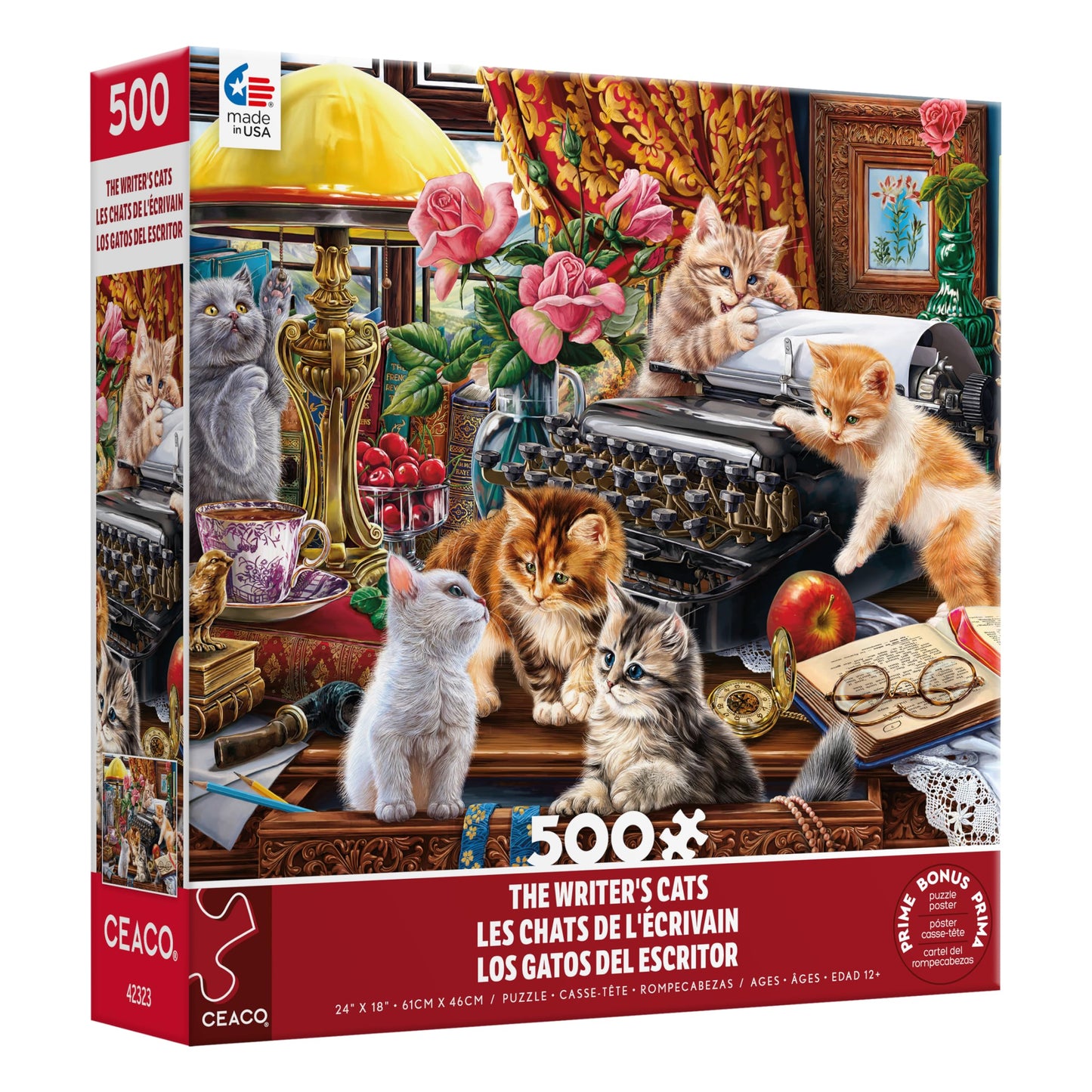 Ceaco - Paws Gone Wild - The Writer'S Cats - 550 Piece Jigsaw Puzzle