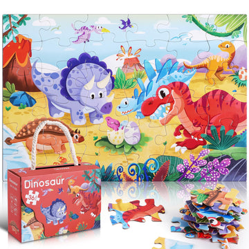 Yogeon Puzzles For Kids Ages 4-8, 3-5,36 Piece Dinosaur Puzzles For Toddler 4-6,Floor Puzzle Age 5-7 Children Learning Preschool