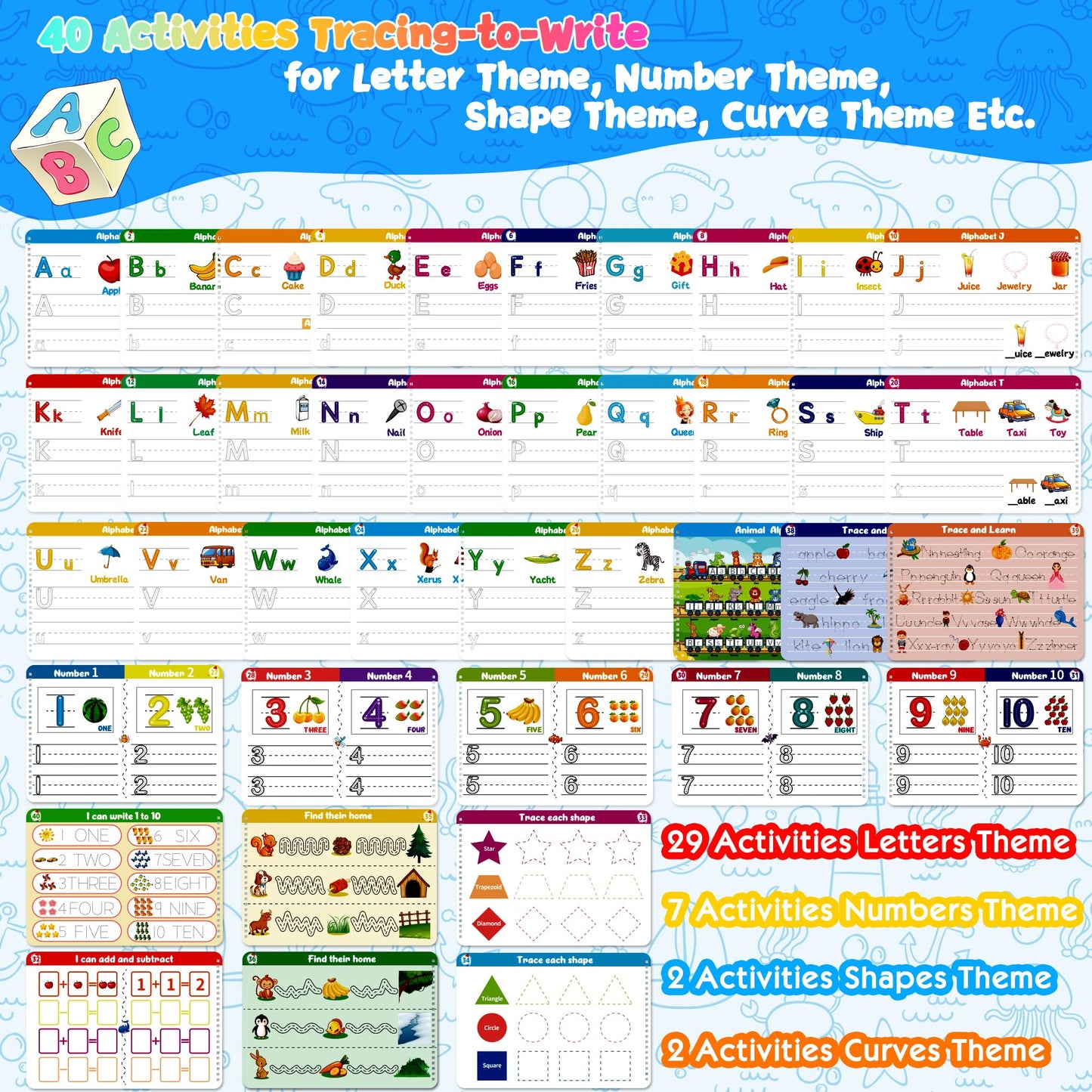 Tracing Books For Kids Ages 3-5, Toddler Handwriting Practice, Letter Tracing For Kids Preschool Kindergarten Workbooks