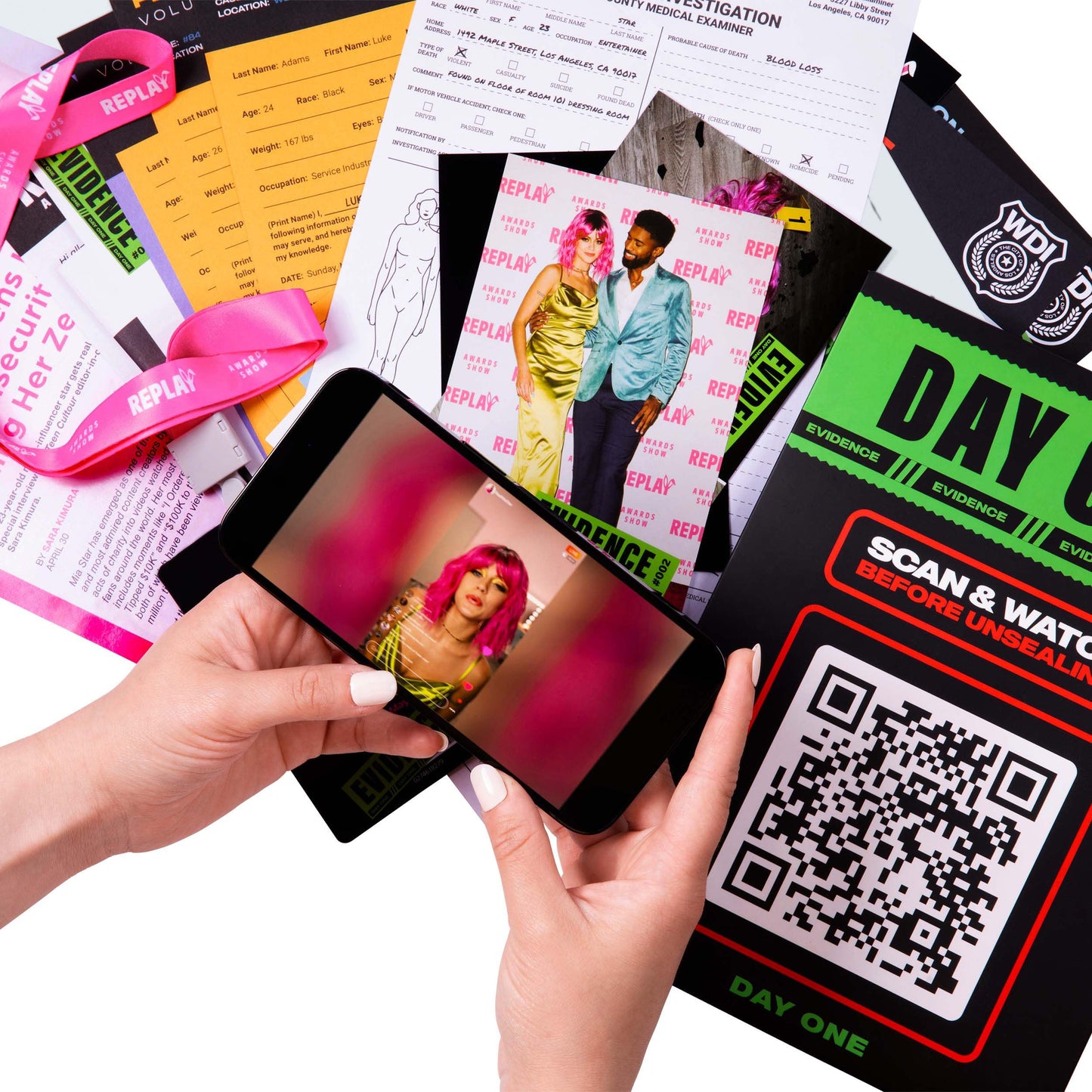 WHAT DO YOU MEME? Who Killed Mia? Murder Mystery Game for Adults, Cardstock, Black, Model WKM4009