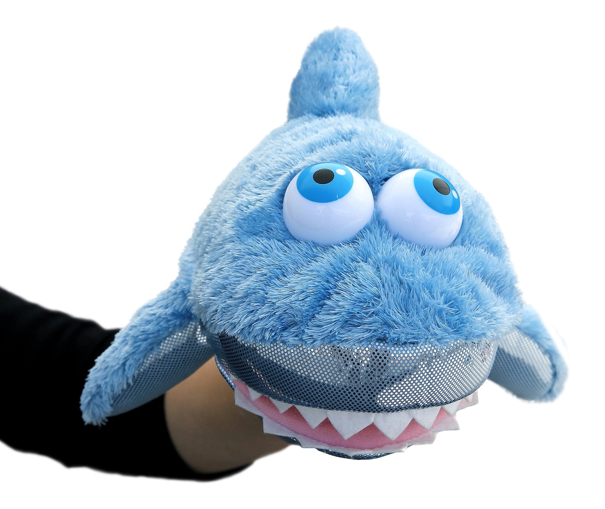 Aurora Interactive Hand Puppet Sharky Stuffed Animal - Storytelling Adventures - Playful Learning - Blue 11.5 Inches