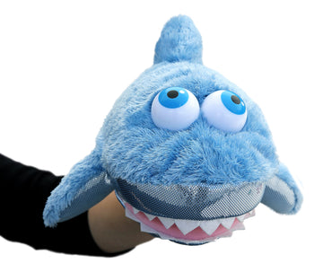 Aurora Interactive Hand Puppet Sharky Stuffed Animal - Storytelling Adventures - Playful Learning - Blue 11.5 Inches