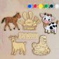 Cliths Set Of 6 Wooden Farm Animal Painting Kit EcoFriendly Mdf Cutouts For Kids Diy Art 4.3X4.7 Inch Cow, Horse, Goat, Chicken