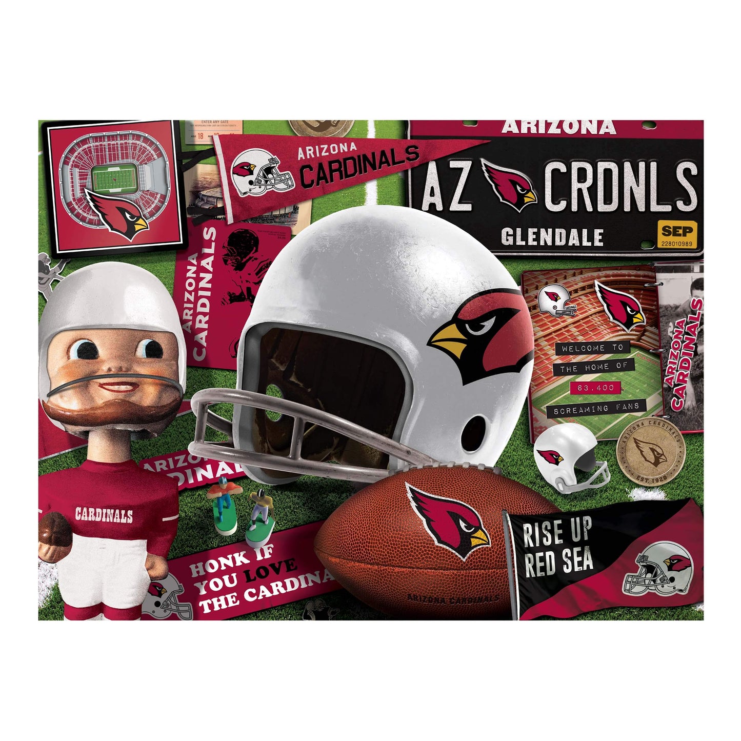 Youthefan Nfl Arizona Cardinals Retro Series Puzzle - 500 Pieces , Large