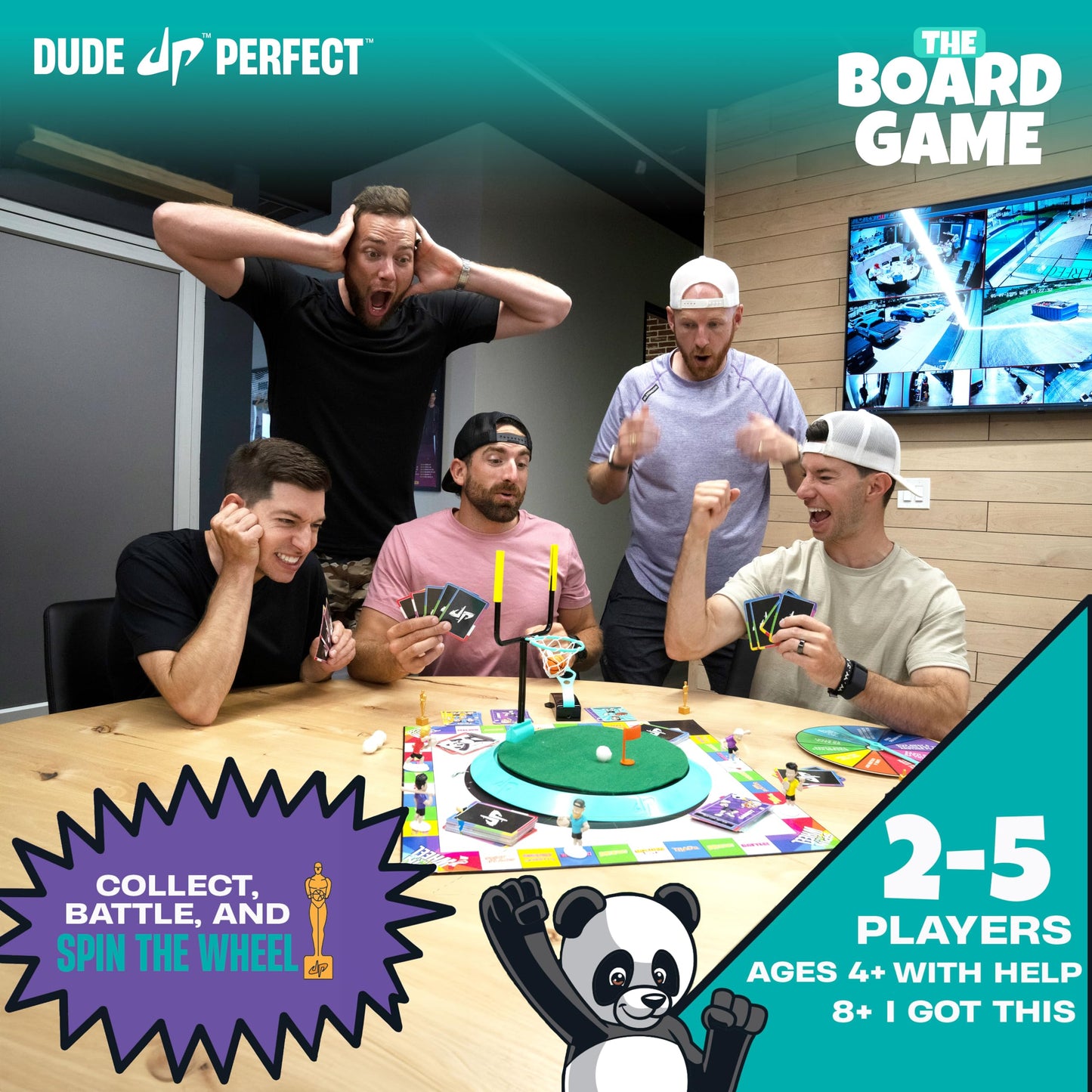Dude Perfect Board Game for Kids - Sports & Competitive Challenges, Family Fun for 2-5 Players, Ages 4+ - Fun Game Night Activity