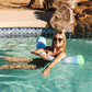 Big Joe Noodle No Inflation Needed Pool Float, Rolling Wave Aqua Double Sided Mesh, Quick Draining Fabric, Jumbo 4 Feet