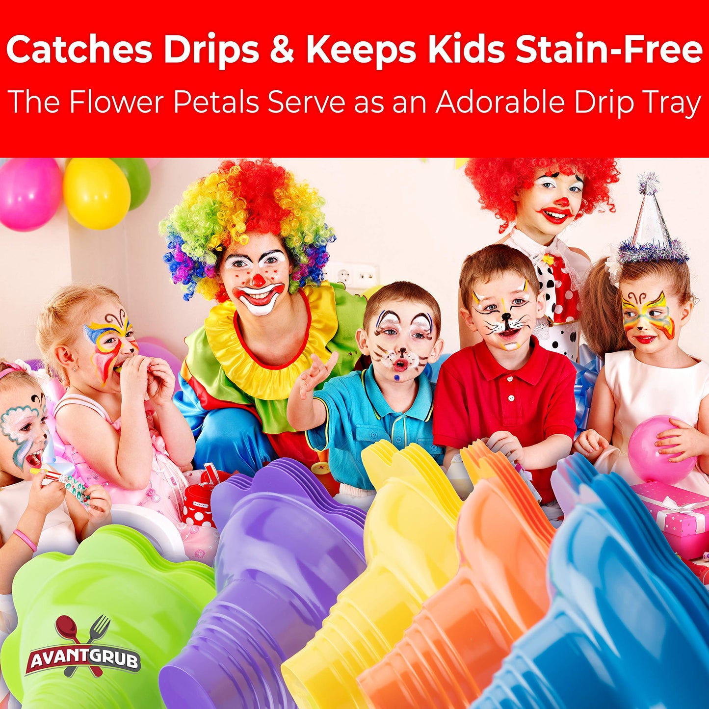 Leak Proof & Drip Catching, Super Cute Reusable 4oz Flower Snow Cone Cups 100 Pk, Colorful Easy Grip Bowls Perfect for Birthday