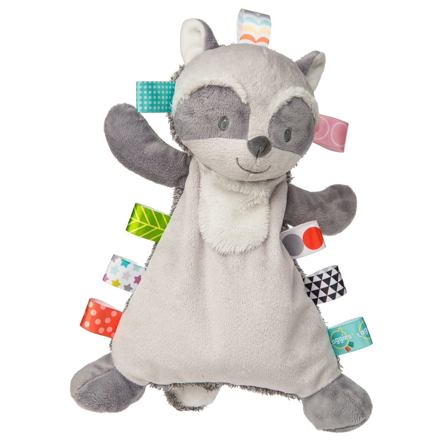 Mary Meyer Taggies Soft Toy - Harley Raccoon Lovey, 12" Silicone Plush, 1 Count, Gray