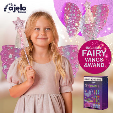 Ajelo Fairy Potions Kit for Kids Magic Set with Wings Wands, 15 Bottles, Halloween & Christmas Party DecorationsToys Girls & Boy