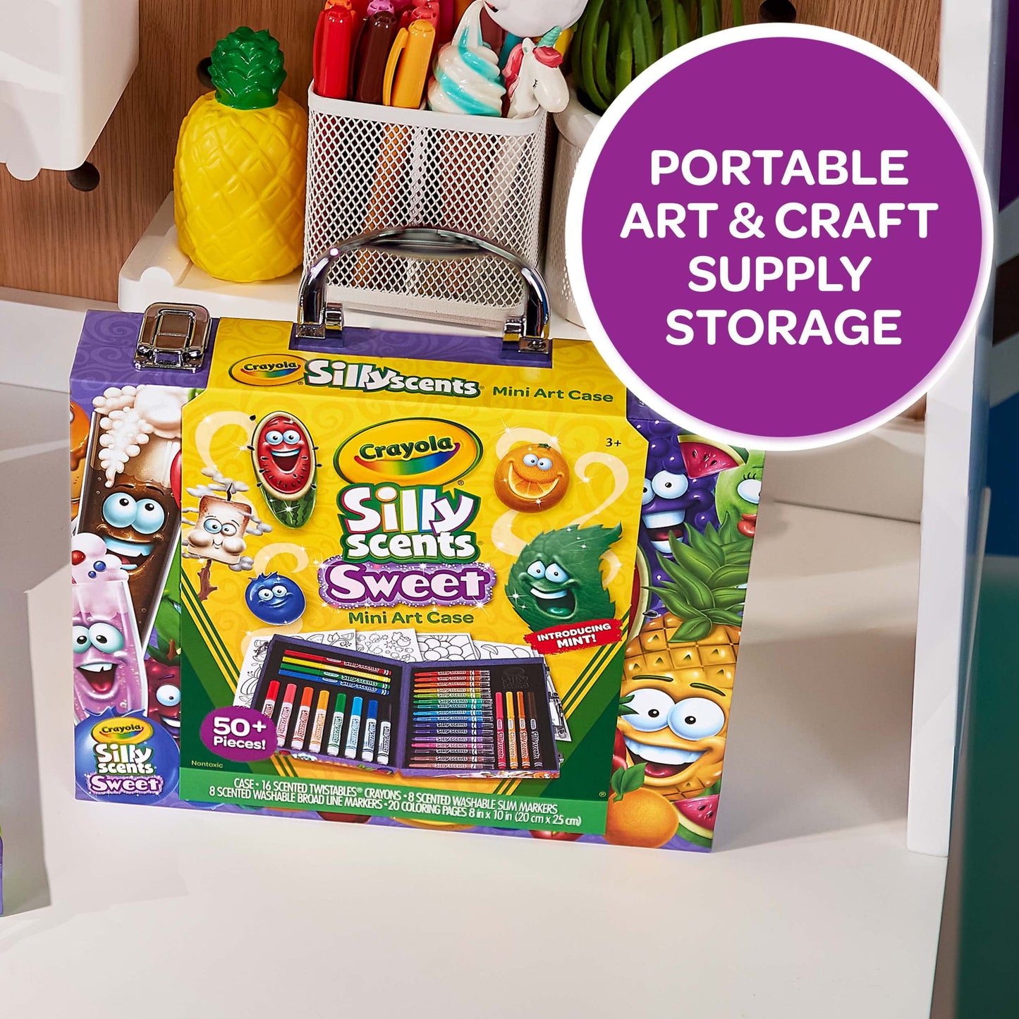 Crayola Silly Scents Mini Inspiration Art Case Coloring Set, Gift For Kids Ages 3, 4, 5, 6