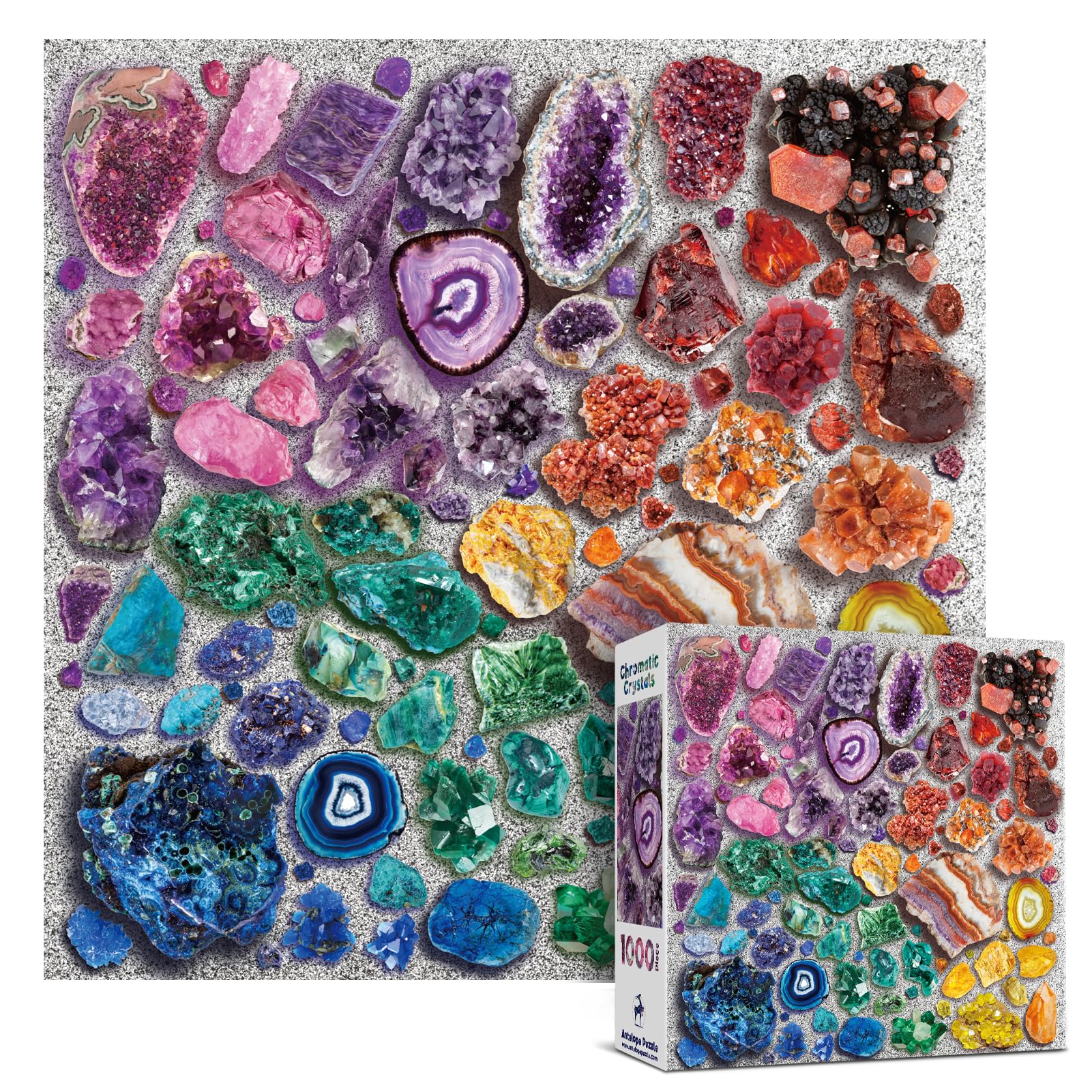 Antelope - 1000 Piece Puzzle For Adults, Chromatic Crystals - Jigsaw Puzzles 1000 Pieces, High Resolution, Matte Finish, No Dust