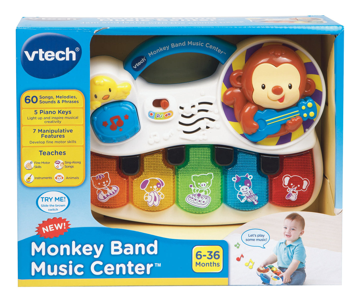 VTech Monkey Band Music Center, Multi-colored, 8