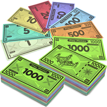 Play Money Suitable For Monopoly Board Game – 480 Pcs Of 60 Each Bill Denomination – Double Sides Printing Paper Money For Pretend Play Cashier, Monopoly Money Refill Packs - 480 Pcs