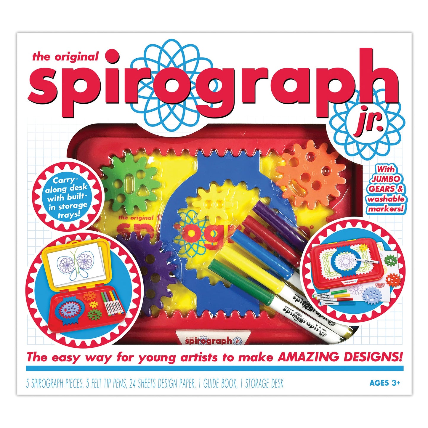 Spirograph Junior Set | Create Amazing Endless Designs | Includes Jumbo Sized Pieces | Creative Arts & Crafts Activity | for Age