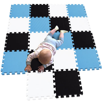 Mqiaoham® 18 Pieces Puzzle Play Mats, Soft Baby Play Mat, Kids Interlocking Foam Floor Tiles, Toddlers Carpet Playmats G301018-101104107