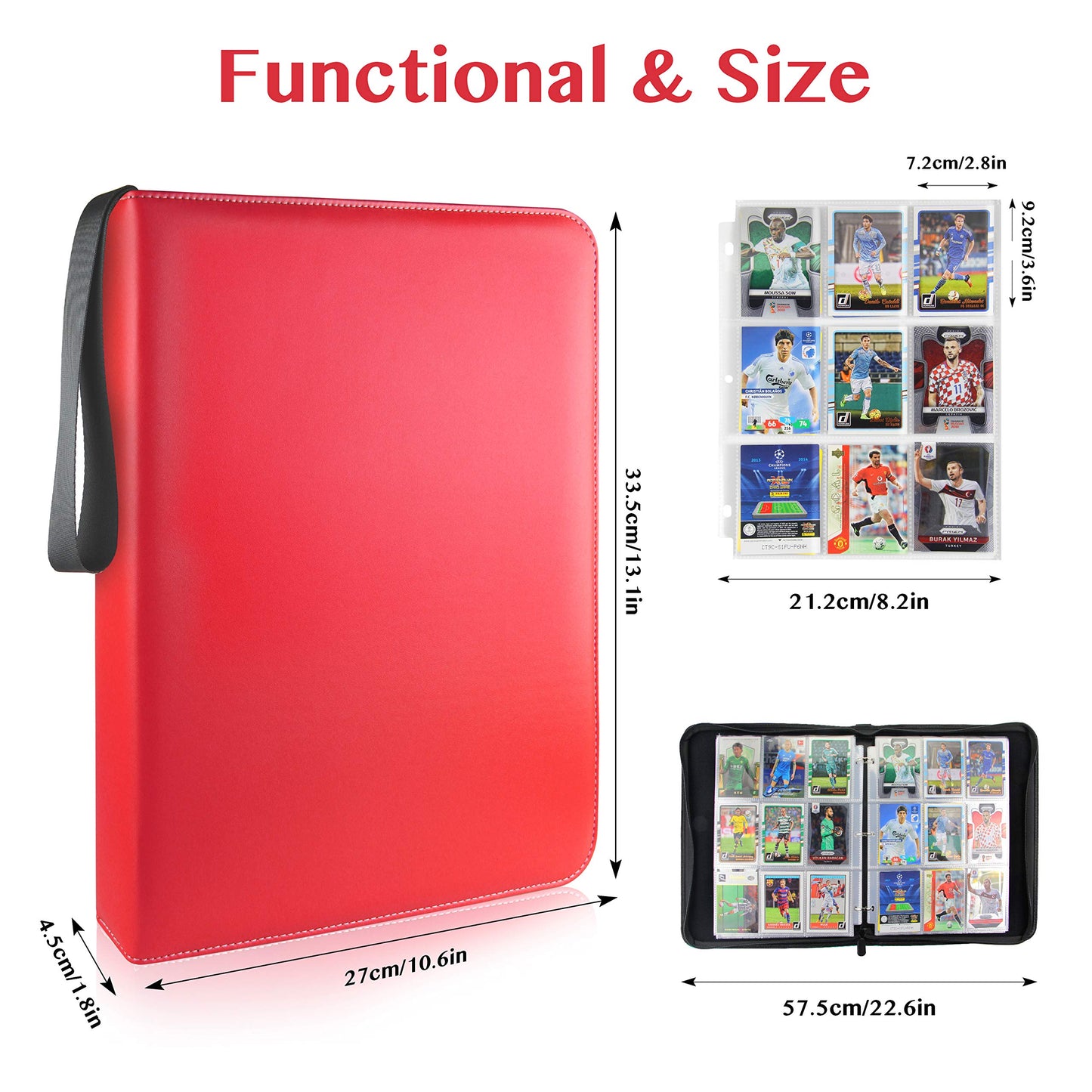 9-Pocket Tonespac 900 Cards Binder Compatible With Trading Cards, Portable Storage Case With Removable Sheets Trading Card Binde