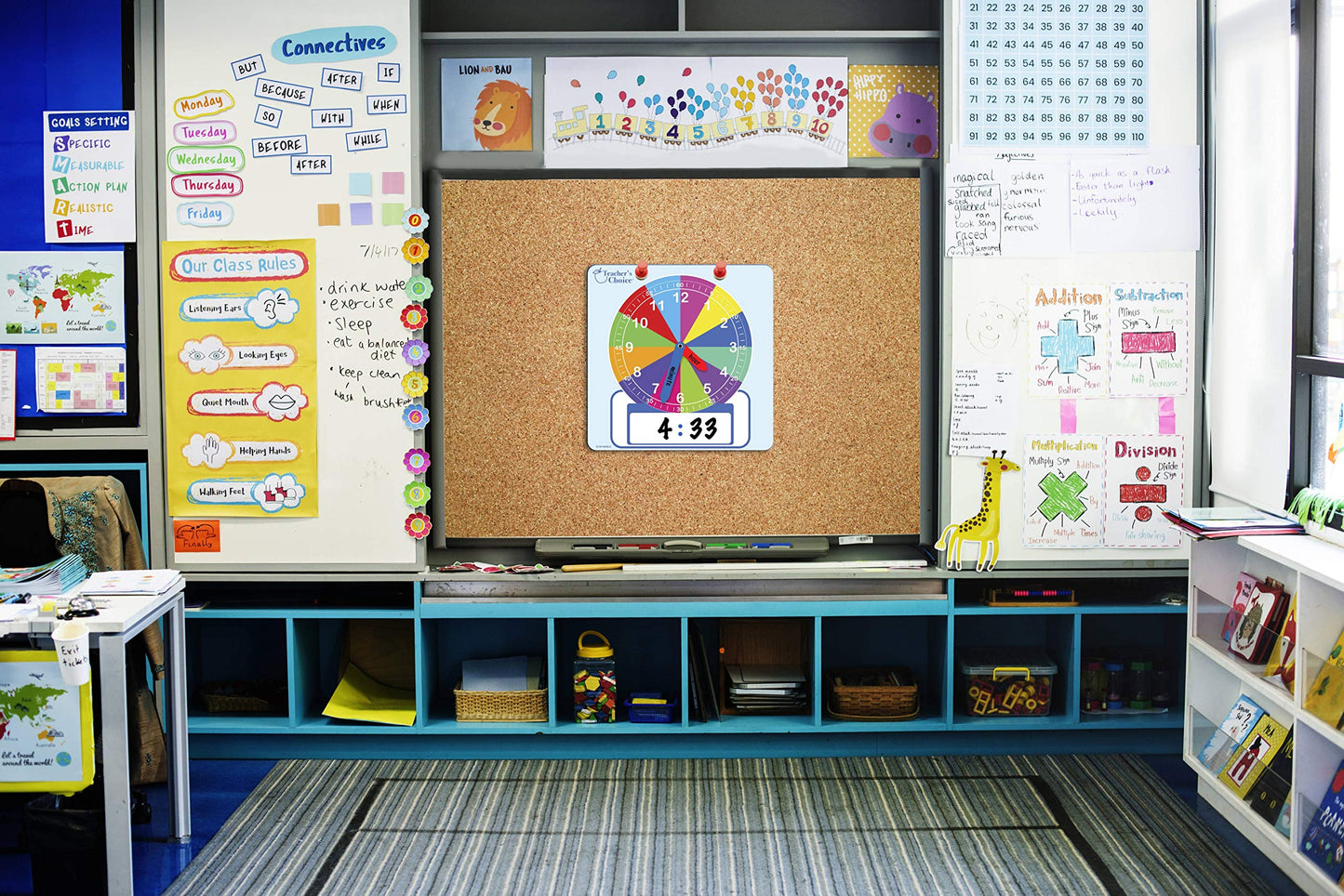 Teacher'S Choice Writable Dry Erase Learning Clock | Large 12 Demonstration Teaching Time Practice Clock With Dry Erase Writing