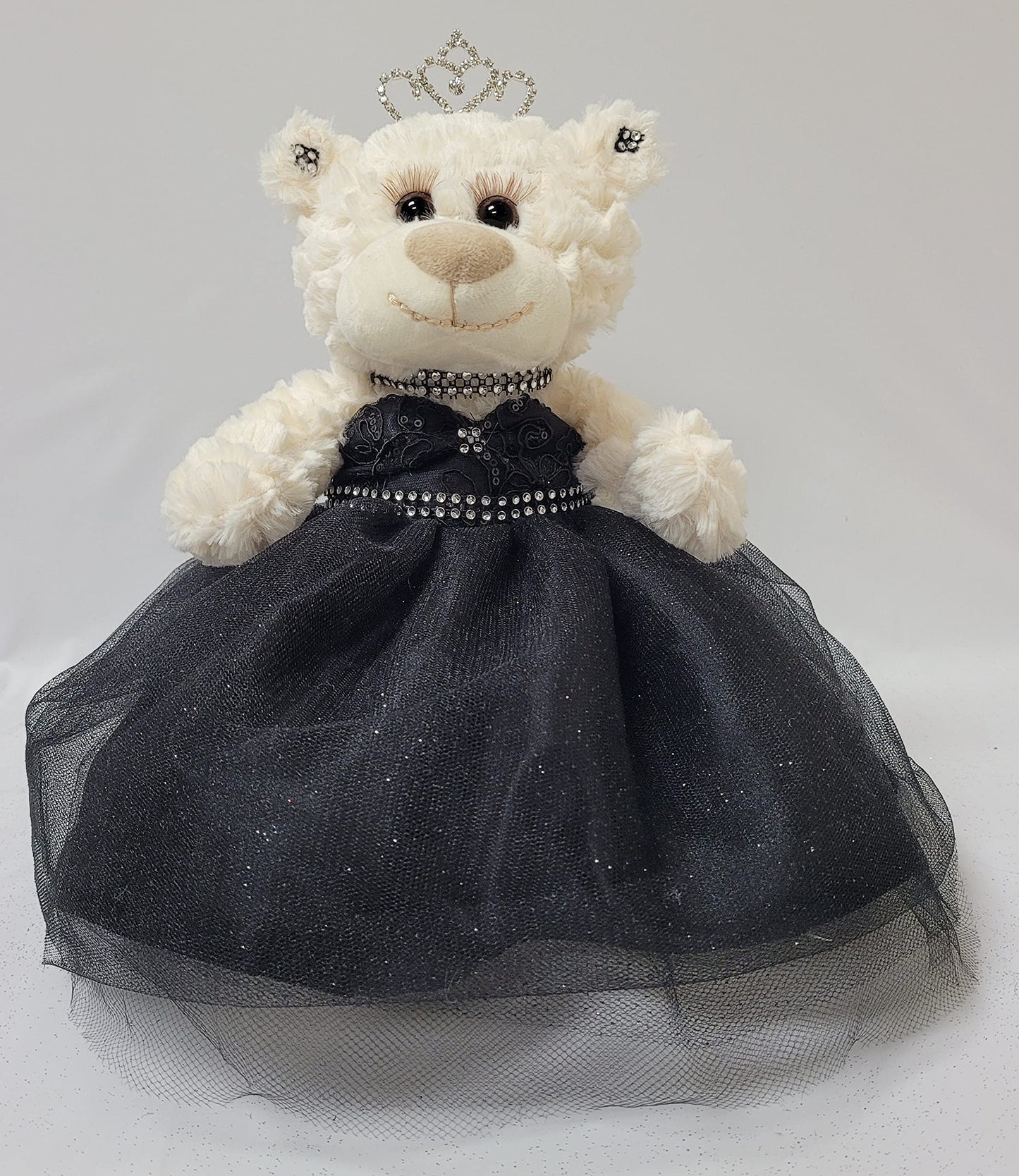 KINNEX COLLECTIONS SINCE 1997 12" Quinceanera Last Doll Teddy Bear, Black, ARC09831, Polyester Material, Perfect for Celebrations