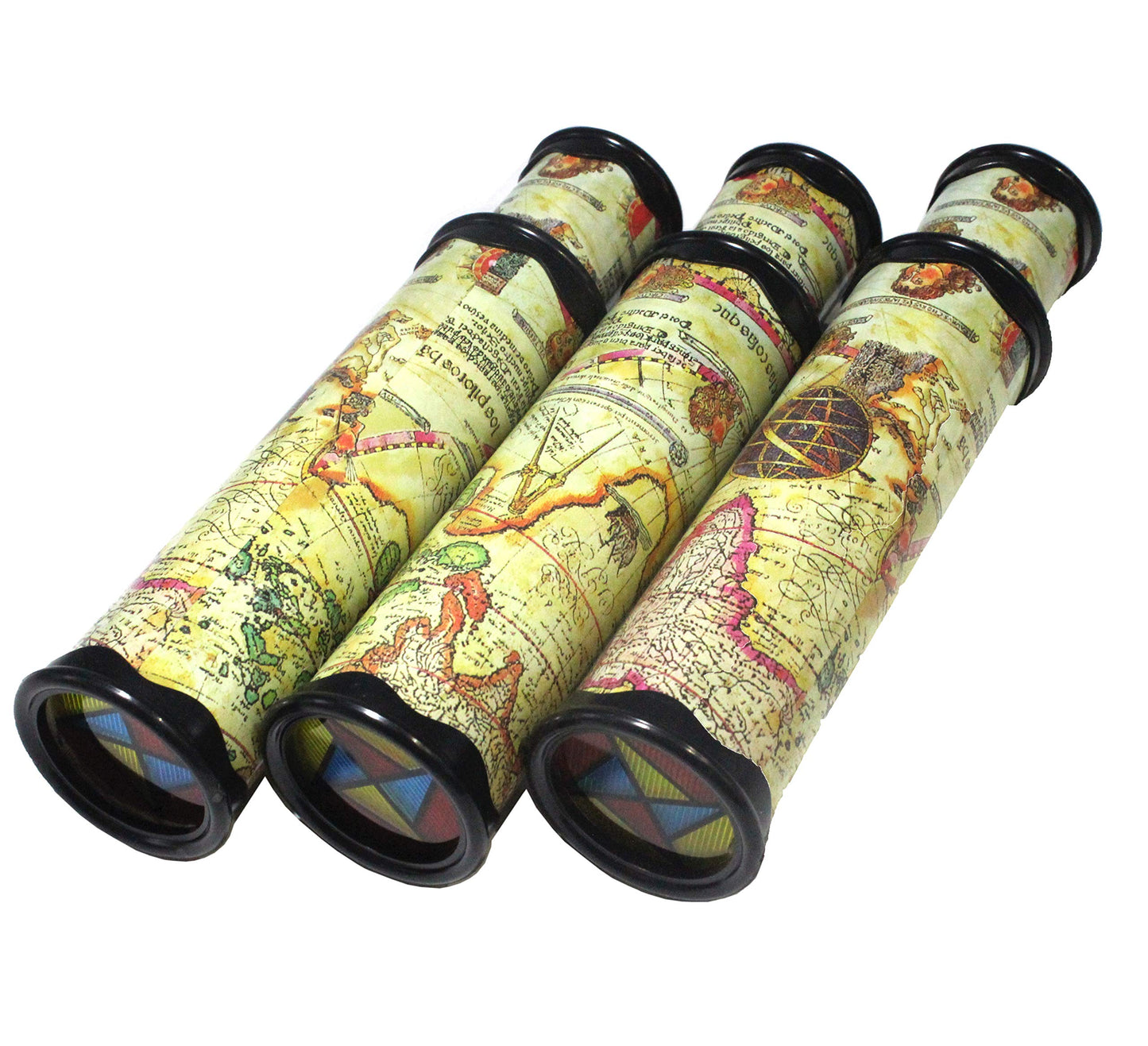 Spadorive 3 Pack Magic Kaleidoscope Toy For Kids Adults 3D Mirror Lens Kaleidoscope Party Favors Stretchable Long Classic Kaleidoscope Toy Educational Science Developmental Toy (Orange)