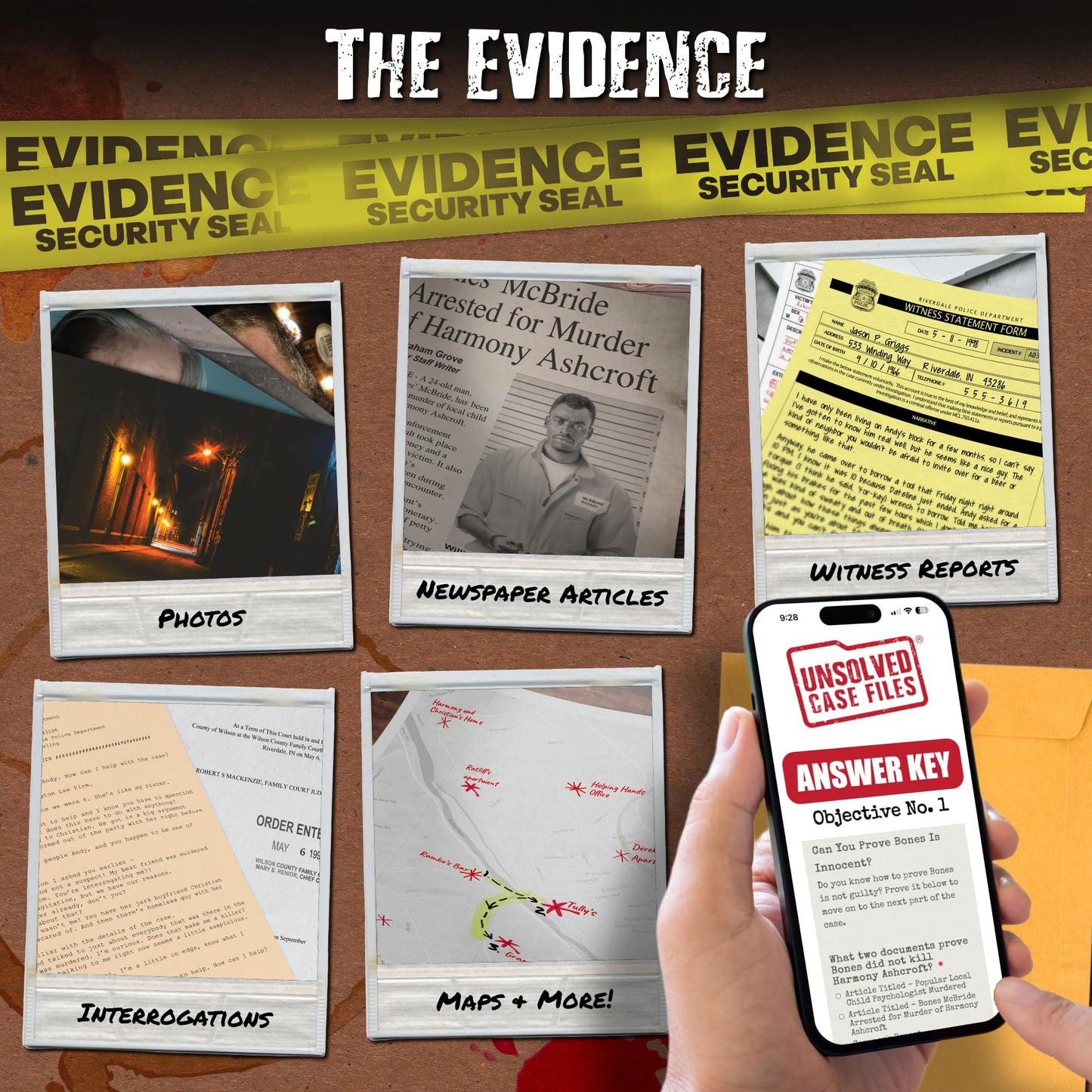 Unsolved Case Files | Ashcroft  Harmony - Cold Case Murder Mystery Game - Can You Solve The Crime? Who Killed Harmony? For Ages 14 and up