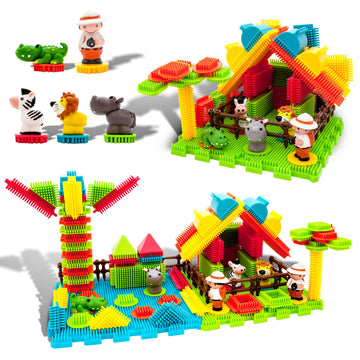 Picasso Toys Ptb100 100Pcs Hedgehog Block 3D Building Blocks Tiles Safari Theme Set Learning Playset Stem Toy Set Educational Ki