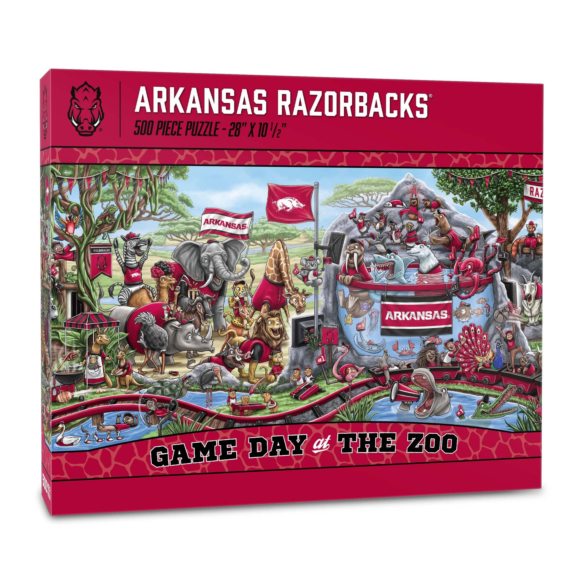 YouTheFan NCAA Arkansas Razorbacks Game Day at The Zoo 500pc Puzzle