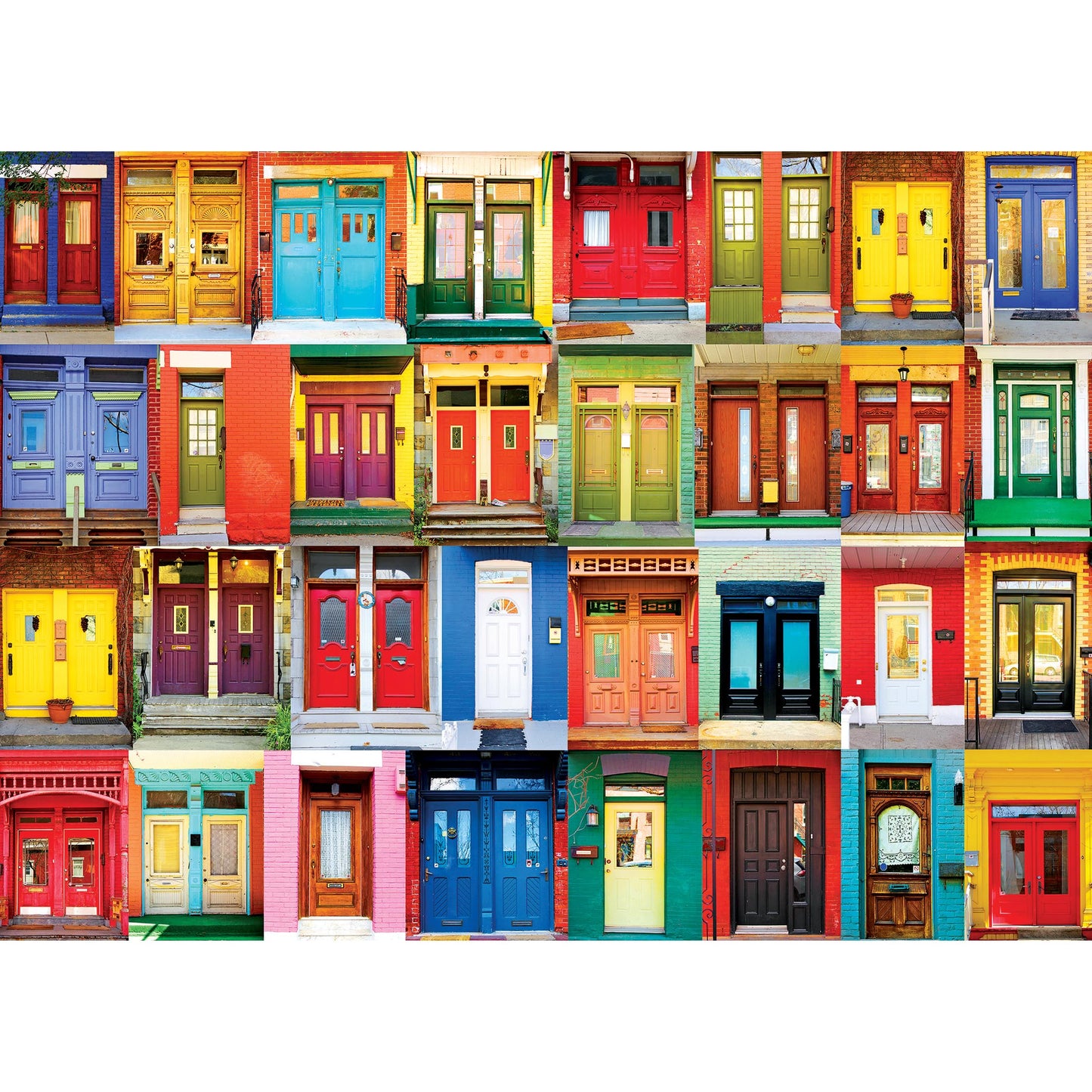 RoseArt 1000 Piece Jigsaw Puzzle - Colorful Montreal Doors, Multicolor, Model 8700, Paper Material for Adults