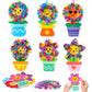 3sscha 12 Packs Spring Flower Poking Craft Kit - Mothers Day Creative DIY Foam Flower Pot Poke Fabric Art Set Make Your Own Car