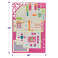 IVI 3D Play Carpet Pink Playhouse Educational Soft Floor Rug Mat for Bedroom, Kids Den, or Playroom, Medium 39x59 inches