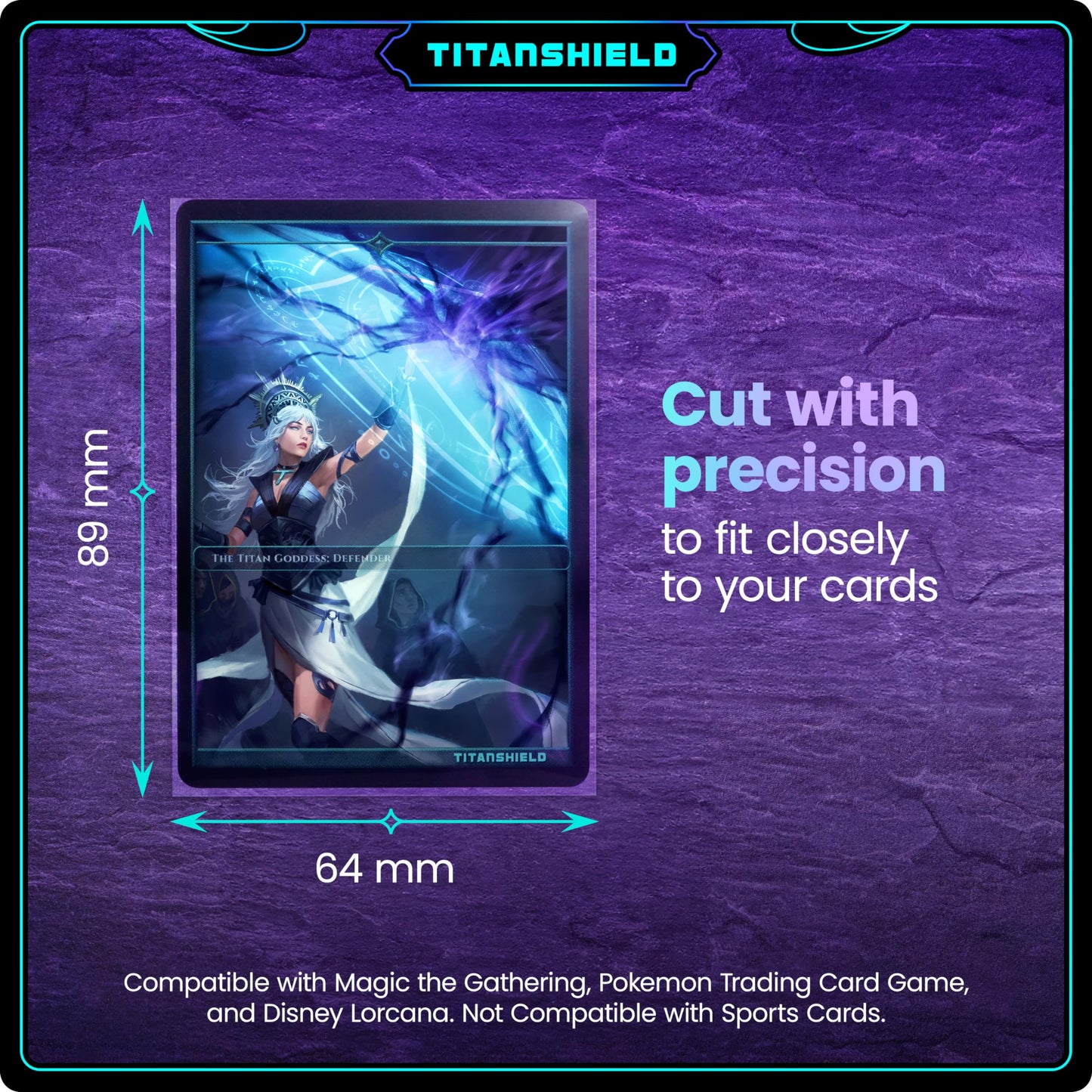 TitanShield 1000 enhanced 60-Microns Ultra Clear Standard Size Perfect Exact Fit Inner Card Sleeves. Perfect for Double-sleeving and Compatible with Pokemon Cards MTG Magic The Gathering Lorcana