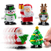 Prextex Christmas Wind Up Stocking Stuffers - Santas And Snowmen Wind Up Stocking Stuffers - Christmas Toys - 2 Santas, 1 Snowman, And 1 Reindeer.