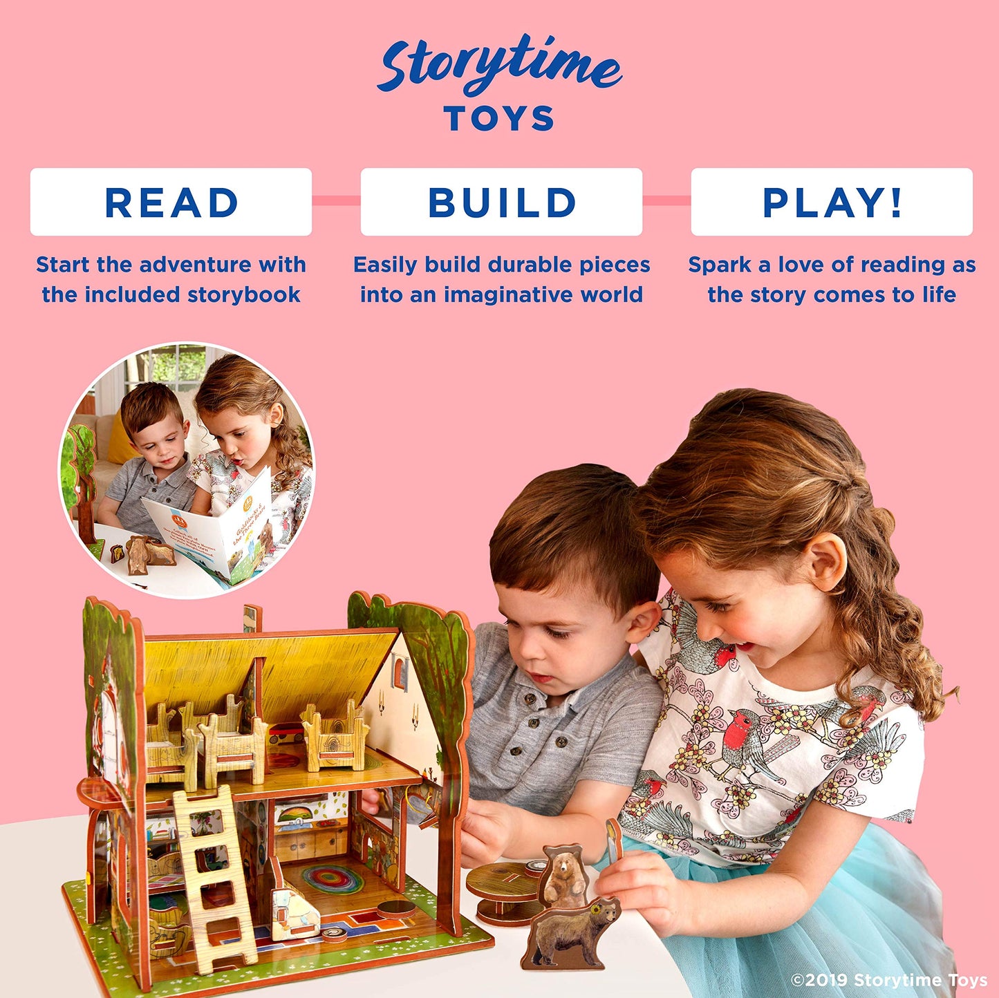Storytime Toys Goldilocks And The Three Bears 3D Puzzle - Book And Toy Set - 3 In 1 - Book, Build, And Play
