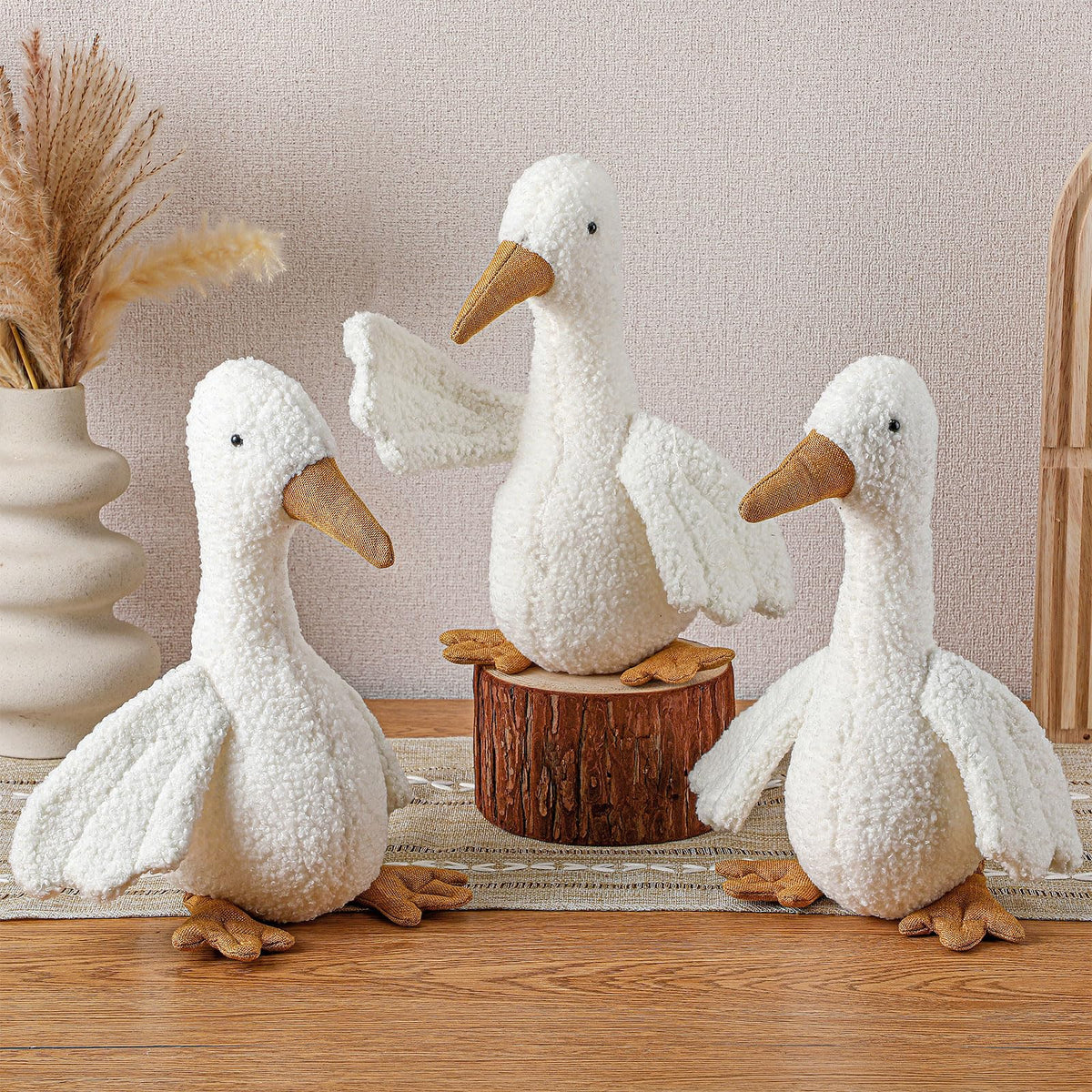 Soulchen 3 Pcs One Silly Goose Favors Soft Fabric Handmade Goose Stuffed Animal Adopt a Geese Favor Gift 12 Inch Provencal Style
