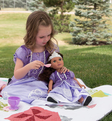 Little Adventures Amulet Princess Doll Dress - Doll Not Included - Machine Washable Child Pretend Play And Party Doll Clothes With No Glitter Purple