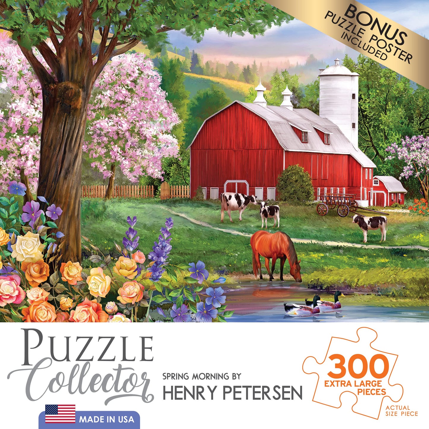 RoseArt Puzzle Collector - Spring Morning 300XL Piece Jigsaw Puzzle for Adults - Multi-colored - Model 1100ZZBQ - Paper Material