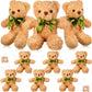 Zhanmai 9 Pieces Cute Bear Stuffed Animals 10 Inch Soft Plush Stuffed Bears Toy Gift Bulk With Bow Tie Kids Boys Girls Graduation Baby Shower Birthday Party Gift(Golden)