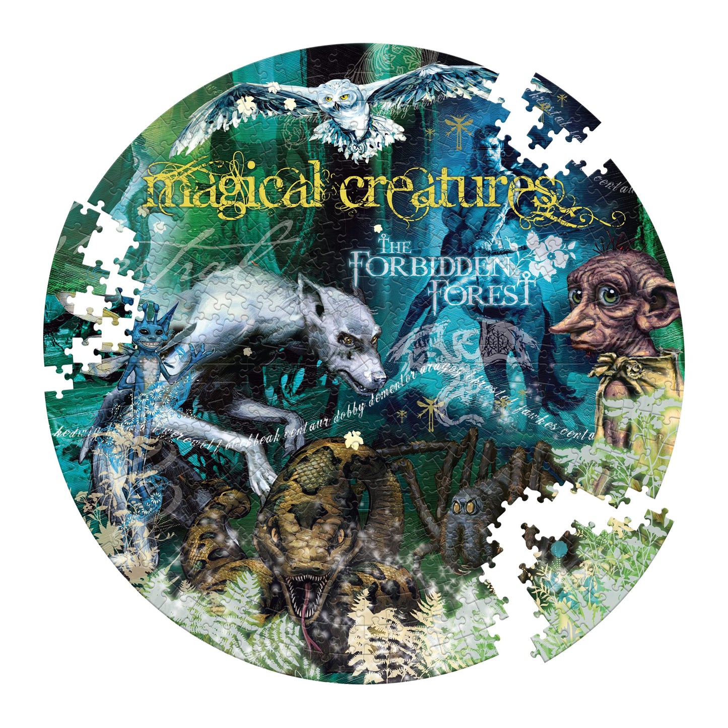 Top Puzzles Harry Potter Magical Creatures 500 Piece Jigsaw Puzzle Game, Piece Together The Forbidden Forest Including Acromantula And Pixies, Gift And Toy For Ages 10 Plus